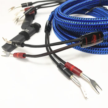 Pár Audiophile Gibraltár Reproduktorový Kábel Striebro Banánových 72V DBS Hifi Audio Line