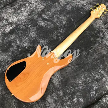Pôvodné 6 string Tai Chi Basová Gitara,Plameň mape top Gold hardvéru Motýľ elektrické basy