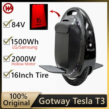 Pôvodné Begode GotWay Tesla T3 Samostatne Rovnováhu Elektrický Skúter 2000W Motor 84V 1500WH 16-Palcové Pneumatiky Bluetooth, Zvuk, Skateboard