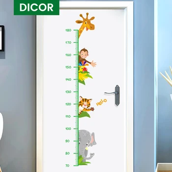 Pôvodné DICOR Kawaii Zvieratá Cartoon Samolepky na Stenu pre Deti Izbách Dieťa Zimmer Deko Výška Opatrenie Stenu PVC samolepiace