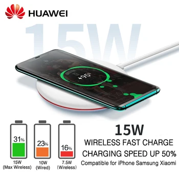 Pôvodné Huawei Bezdrôtovú Nabíjačku Pad 15W Rýchle nabíjanie pre Huawei Samsung Xiao Mobilné Telefóny rýchlo Qi Bezdrôtovej Nabíjačky 5V CP60