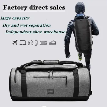 Pôvodné priamy predaj suché a mokré oddelenie mužov multifunkčná cestovná taška,veľká športová Taška batoh kabelka telocvični tašky duffle