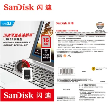 Pôvodné SanDisk Ultra Fit USB Flash 16gb CZ430 16GB mini USB Pero Disk 3.0 Až 130MB/S high Speed USB 3.0 U Stick