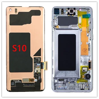 Pôvodný Rám S LCD displej Pre SAMSUNG Galaxy s rezacím zariadením S10 G973 SM-G9730 G973F S Dead pixel Displej S dotykovou Obrazovkou Digitalizátorom. Montáž