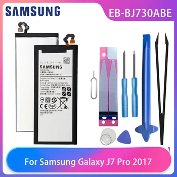 Pôvodný Samsung Galaxy J7 Pro 2017 SM-J730 SM-J730FM J730F/G J730DS J730GM J730K Telefón Batéria EB-BJ730ABE 3600mAh Bezplatné Nástroje