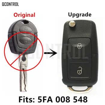QCONTROL Auto Diaľkové Flip Kľúč pre SEAT ALHAMBRA/AROSA/CORDOBA/IBIZA/LEON/TOLEDO 5FA 008 548 s ID48 Čip 434MHz