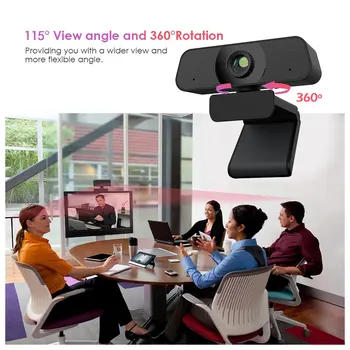 QHD 2K Počítač, Webkamera 4PM 360° Rotácia PC Notebook Mini Web Kamera S Mikrofónom Mic ochrany Osobných údajov Kryt Statív Pre Konferenčné Video