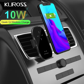 Qi 10W Auto Bezdrôtová Nabíjačka Pre iPhone 11 Pro XS Max Infračervené, indukčné Rýchle Nabíjanie Automatické Upínacie Telefón Držiak do auta