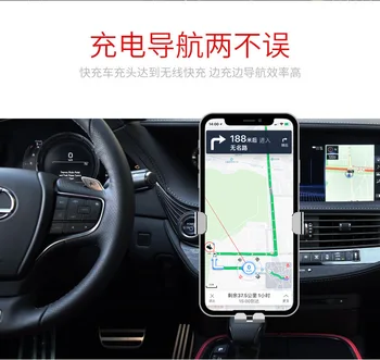 QI Mobilný telefón gravitácie držiak Rýchlo, bezdrôtová nabíjačka pre iPhone X 8 plus auto bezdrôtová nabíjačka pre Android typu C, auto ventil