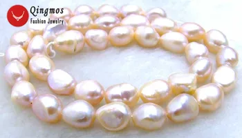 Qingmos Prírodná Biela BAROKOVÁ Perla Korálky pre Šperky, Takže Náhrdelník Náramok so 7-9 mm Sladkovodné Perly Voľné Strand 14