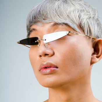 QPeClou 2020 Nový Módny Malý Bez Obrúčok Trojuholník Slnečné Okuliare Ženy Dizajnér Značky Candy Farby Slnečné Okuliare Mužov, Metal, Punk Odtiene