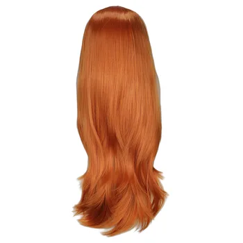 QQXCAIW Dlhé Kučeravé Cosplay Kostým Orange Parochňu Pre Ženy Vysoká Teplota, Syntetické Vlasy, Parochne