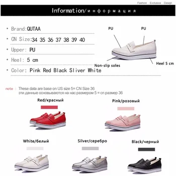 QUTAA 2020 Hot Predaj Módne Biele Ženy Módne Topánky s Nízkym Podpätkom Jednoduché Topánky Veľkosť 34-40