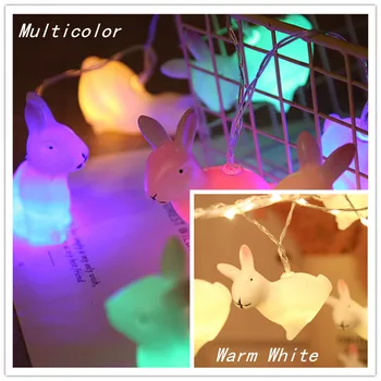 QYJSD Veľkonočné Králik IN Garland String Svetlá Domov Ubytovni Víla Dekorácie Dovolenku, Terasa, Detská izba Bunny Zvierat Nočné Svetlo