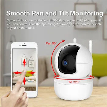 QZT Dome Bezpečnostná Kamera Bezdrôtový Mini IP Kamera WIFI Infračervené Nočné Videnie Baby Monitor 360 Tuya Smart Home Surveillance Camera