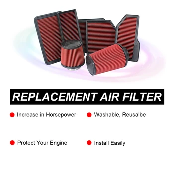 R-EP Výmena vzduchového Filtra pre Citroen C2, C4, Peugeot 206 207 307 1.4 L Opakovane Umývateľný Výkon prívod Vzduchu Filtre