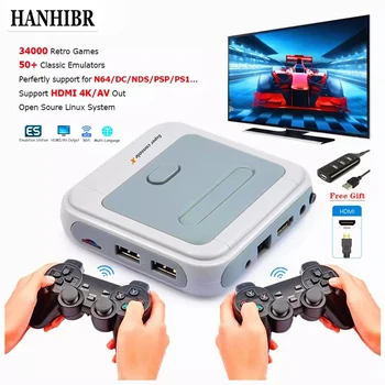 R8 Retro Mini TV/ Video Herné Konzoly Pre PS1/N64/DCBuilt-v 50 Emulátory s 33200 Hry, Podpora HDMI S Wireless Gamepad