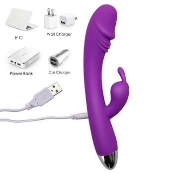 Rabbit Vibrátor 10 režimy G Mieste Pošvy Shocker Sex Produktu USB Nabíjateľné Ženská Masturbácia Dildo Vibrátor sexuálnu Hračku pre ženy