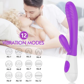 Rabbit Vibrátor G-Spot Vibrátor, Dildo pre Ženy 12 Vibračných Režimov Nepremokavé Bunny Vibrátory Osobné Klitorálny Vibrátor sexuálnu Hračku,