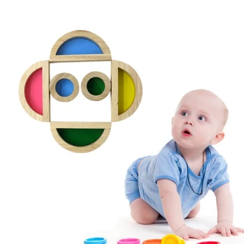 Rainbow Akryl Drevené Stavebné Bloky Dieťa Vzdelávacie Hračka Montessori Deti, hračka