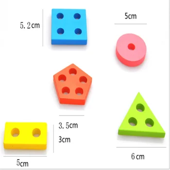 Rainbow Drevené Detské Detské Vzdelávacie Geometrický Tvar, Zhodou Hračky Pre Deti Zvierat Stohovanie Oyuncak 4 Stĺpec Bloky Sady