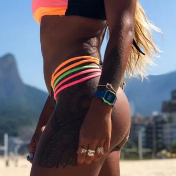 Rainbow Prekladané Bikini Multi Obväz Plavky Sexi Bikiny Plavky Brazílske Bikini Biquini Plávanie Kostýmy pre Ženy Plavky