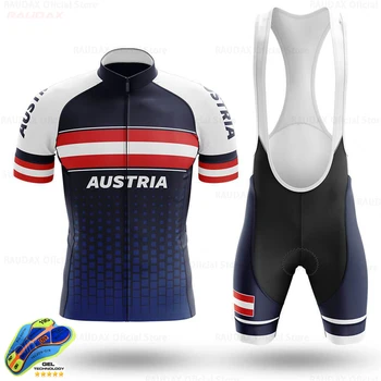Rakúsko 2020 Pro Team Lete Cyklistika Dres Nastaviť Cyklistické Oblečenie pánske Tričko Krátky Rukáv Cyklistické Šortky Podbradník 19D Gél Ropa Ciclismo