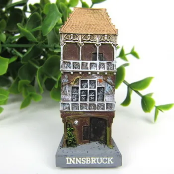 Rakúskom Innsbrucku Cestovnom ruchu obchod so 3D Živice Zlaté Strechy Dekoratívne Chladnička Magnet Remeslo na Svete DARČEK
