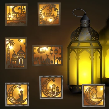 Ramadánu Eid Mubarak Dekorácie pre Domov Svietidlo Osvetlenie Závesné Islamskej Moslimská Strana Dekor Eid svetlo Ramadánu Kareem Eid Al Adha
