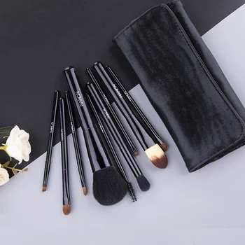RANCAI make-up Štetce Luxusné 9pcs Prášok Nadácie Blusher Eyeshadow Kabuki Štetec Kozmetika Nástroje s Kožené puzdro