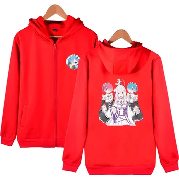 Re NULOVÝ Počiatočný Anime Hoodies Rem Ram Ženy/muži Emilia Páry Cosplay Zips Bunda s Kapucňou Sweatershirt Streetwear Oblečenie