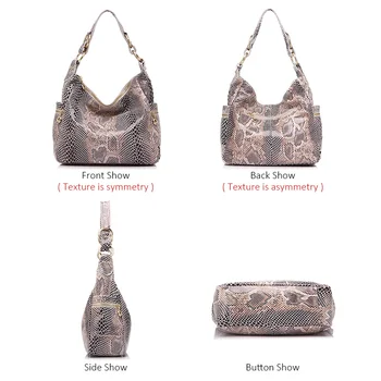 REALER ženy kabelka, originálne kožené kapsičky žena klasické serpentíny tlačí rameno crossbody taška dámske kabelky messenger taška