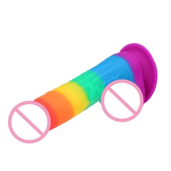 Realistické Dildo Rainbow Penis Super Obrovský Big Dildo s Prísavkou Sexuálne Hračky pre Ženu, Žena Faloimitator Lesbické Použitie