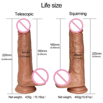 Realistické veľký penis, dildo vibrátor elektrické teleskopická sacia cup veľký péro falus vibrátory dilda dospelých, sexuálne hračky pre ženy