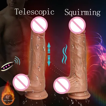 Realistické veľký penis, dildo vibrátor elektrické teleskopická sacia cup veľký péro falus vibrátory dilda dospelých, sexuálne hračky pre ženy