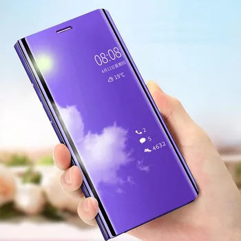 Realme 7 Pro X7 Smart Case Fundas Coque Pre OPPO A53 2020 Prípade Smart Pokovovanie Zrkadlo Vymazať Zobrazenie Stojan Flip Shockproof Kryt Telefónu