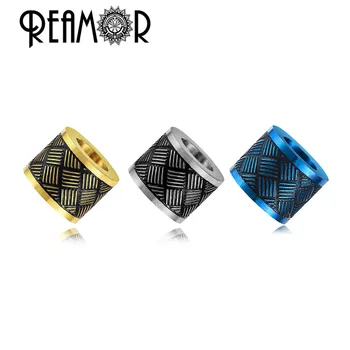 REAMOR 5 ks Pokovovanie Gold/Black Charms Korálky Veľký Otvor Nehrdzavejúcej Ocele Korálky Pre Šperky, Takže Muži Náhrdelníky & Náramok DIY Korálky
