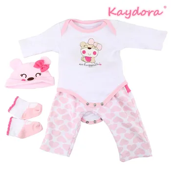 Reborn Baby Doll Ružový psie Oblečenie vhodné lol 20-22 palcový Reborn Bebe Bábiky Pajama DIY 0-3 Mesiac baby girl šaty KAYDORA