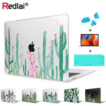 Redlai Pre MacBook Air Pro Retina 11 12 13 15 16-palcové 2020 A2338 A2337 M1 Kaktus Prípade Pevného Shell Screen Protector Kryt Klávesnice
