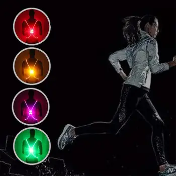 Reflexná LED Vlákniny Ľahká Bunda Vonkajšie Nastaviteľné LED záchranná Vesta Beží na Bicykli Anjel Krídla Viditeľnosť v Noci Športy
