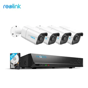 Reolink Fotoaparát NVR Súprava 4K 8ch 8MP bezpečnostné Kamery plus 8ch 4K NVR 2TB HDD Vonkajšie IP66 RLK8-800B4