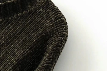 Retro chic Jeseň ženy retro urobiť staré ženilkové velvet krátke sveter voľné nepravidelný pletený pulóver lady nadrozmerné svetre