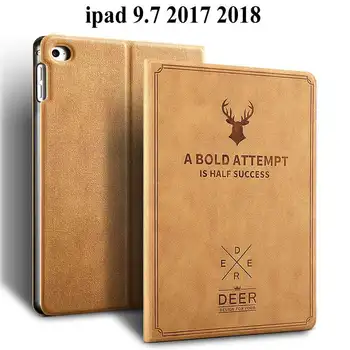 Retro Jeleň Matný PU Kožené puzdro Pre Apple iPad 2018/2017 Pre iPad Vzduchu 1 2 3 Pre iPad Mini 123 Auto Spánku Ochranné puzdro