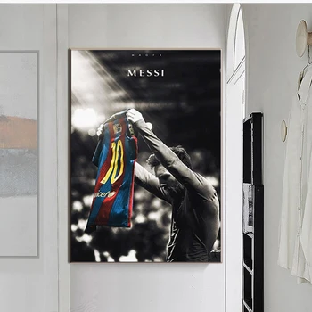 Retro plagátu futbalový hráč športové hviezdy umenia stenu obrázok, obývacia izba dekorácie maľovanie maľovanie a tlač plagátov