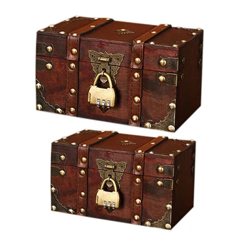 Retro Pokladom, so Zámkom, Vinobranie Drevený Úložný Box Antický Štýl Šperky Dropshipping