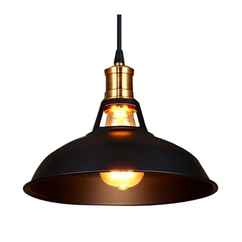 Retro Priemyselné Jednoduchosť Luster Vintage Stropná Lampa s Kovovou Lesklé Nordic štýl Tieňa (Sada 2 Black)