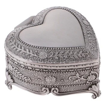 Retro Srdce Kovové Šperky Box Prípade Kvetinové Ozdoby Kontajner Rakvy Európskej Štýl