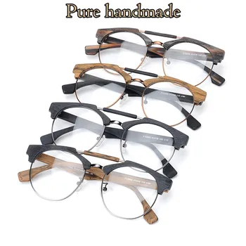 Retro ZNAČKA Hezekiah Značky Vintage Dreva Okuliarov, Rámov ženy muži počítač krátkozrakosť, optické sklá oculos de grau lentes opticos