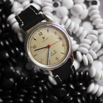 Retro1963 Sledovať 40 mm Priemer Dial ST-1901 Pilot Air Force Chronograf Pamätník Edition Vojenské Business klasický Darček Muži hodinky