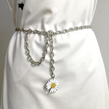Reťaz pás dámy pás ketting riem kvet pásy pre ženy 2020 šaty ceinture femme cummerbunds sexy telo šperky cintos